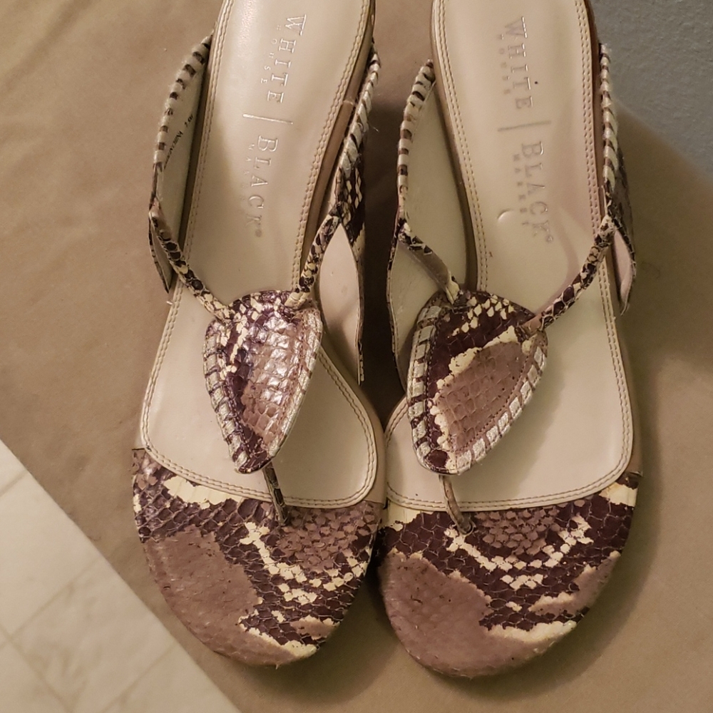 White House Black Market Snakeprint Sandals